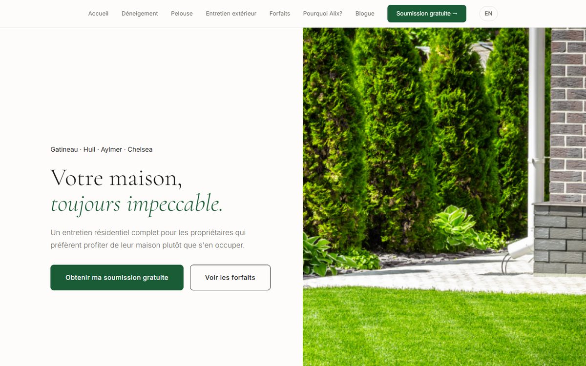 Capture du site web Alix Services