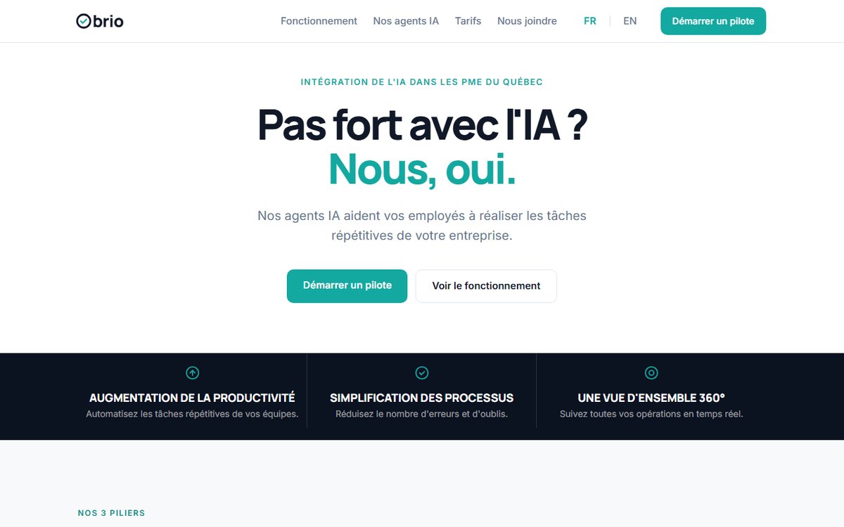 Capture du site web Obrio